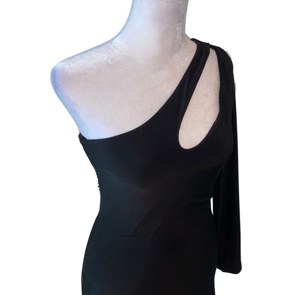21 Saints Midi One-shoulder Cocktail Dress with Cutout on Left Shoulder size M - Picture 5 of 10